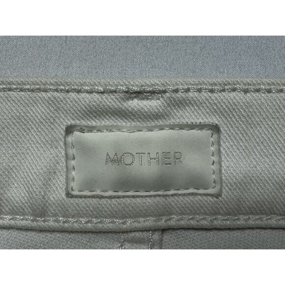 Mother Women's Distressed Insider Crop Step Fray White Denim Jeans - 26 (27x26) - Picture 5 of 9